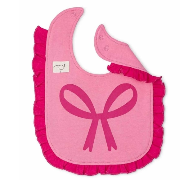 Paris Hilton x Monica + Andy Organic Cotton Baby Ruffle One-Piece and Bib Set - Picture 3 of 3